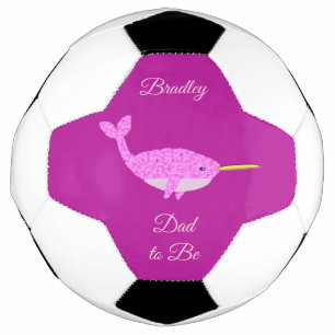 Hübscher Pink Baby Girl Narwhal Vater nach Maß Fußball