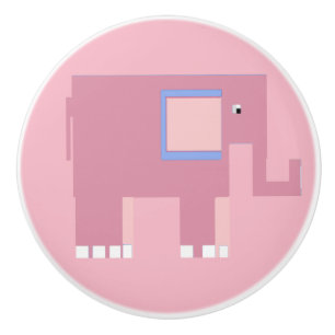 Hübscher Pink-Babyelefant Keramikknauf