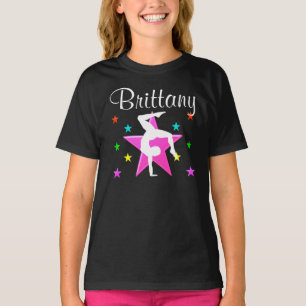 HÜBSCHER PINK PERSONALISIERT GYMNASTICS SUPER STAR T-Shirt