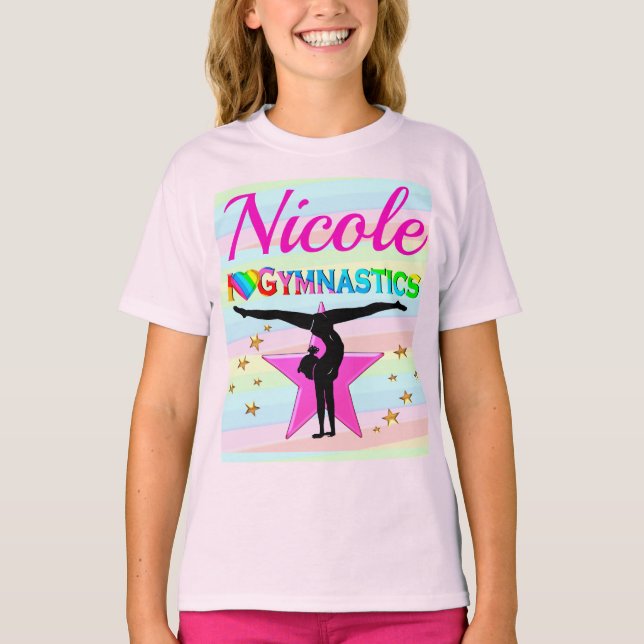 HÜBSCHER PINK STAR I LIEBE GYMNASTIK T-Shirt (Vorderseite)