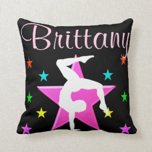 HÜBSCHER PINK STAR PERSONALISIERT GYMNASTICS PILLO KISSEN