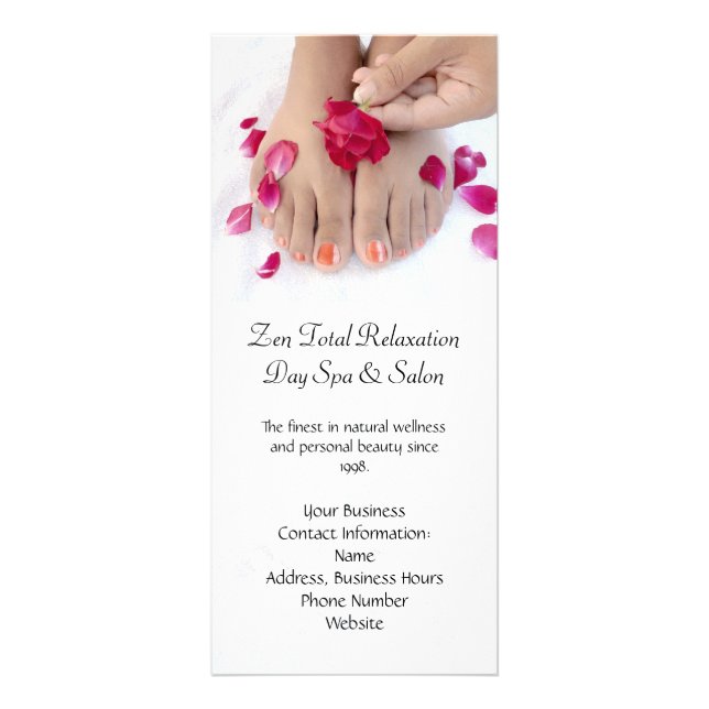 Hübscher pinkfarbener rosa Rosepedicure-Salon Werbekarte (Vorne)