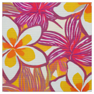 Hübscher Plumeria-Aloha-Druck Stoff