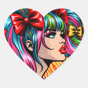 Hübscher Pop Art Comic Giro del Malcantone Herz-Aufkleber