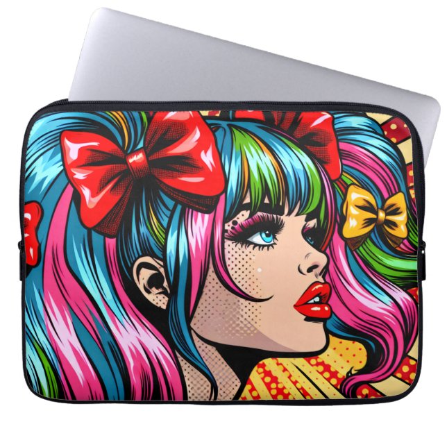 Hübscher Pop Art Comic Giro del Malcantone Laptopschutzhülle (Vorderseite)