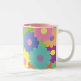 Hübscher Pop Kunst Blumendesign Kaffeemaschine Tas Zweifarbige Tasse