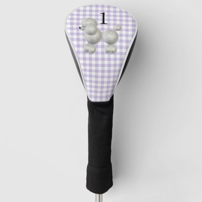 Hübscher Pudel mit Zahl-Fahrer-Abdeckung Golf Headcover (Vorderseite)