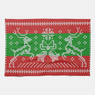 Hübscher Pullover Glocken Xmas Rentiere Krockett Geschirrtuch
