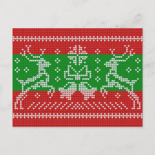 Hübscher Pullover Glocken Xmas Rentiere Krockett Postkarte