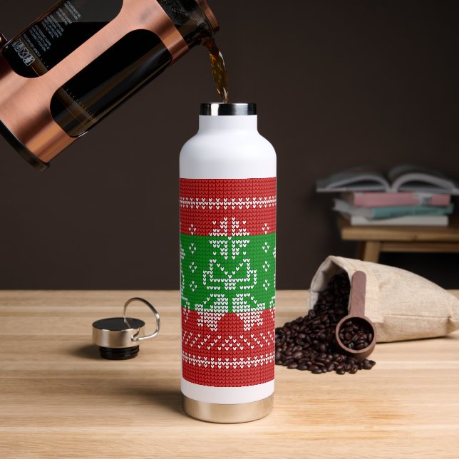 Hübscher Pullover Glocken Xmas Rentiere Krockett Trinkflasche (Kaffee)