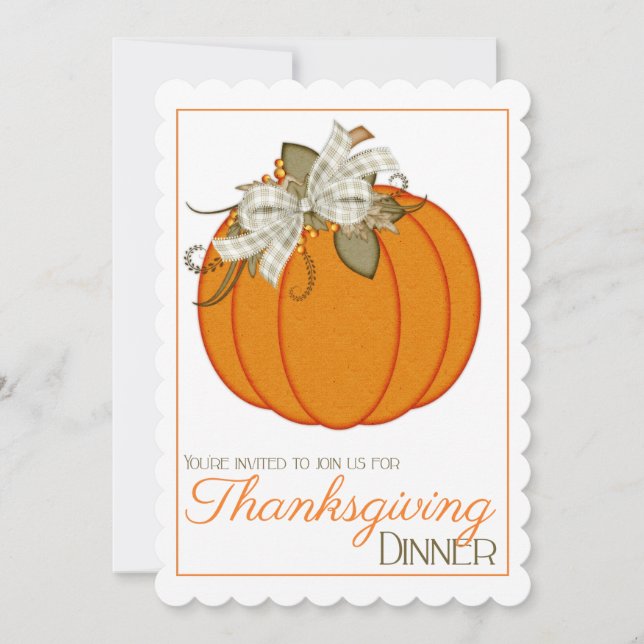 Hübscher Pumpkin Erntedank Dinner Party laden 25 Einladung (Vorderseite)