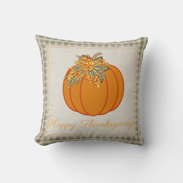 Hübscher Pumpkin glücklich Thanksgiving Throw Kiss Kissen (Vorderseite)