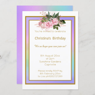 HÜBSCHER RAINBOW-FLORARAL EINLADUNG