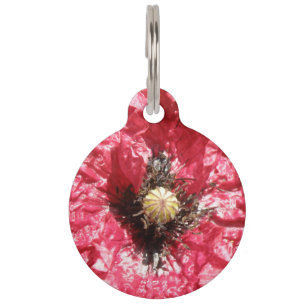 Hübscher Red Poppy Blume Macro Dog Tag Tiernamensmarke