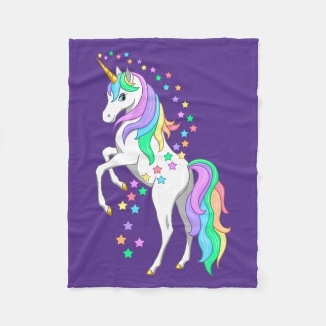 Hübscher Regenbogen-Aufzuchtbetrieb Einhornfallen Fleecedecke (Vorderseite)