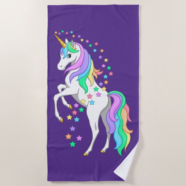 Hübscher Regenbogen-Aufzuchtbetrieb Einhornfallen Strandtuch (Vorderseite)