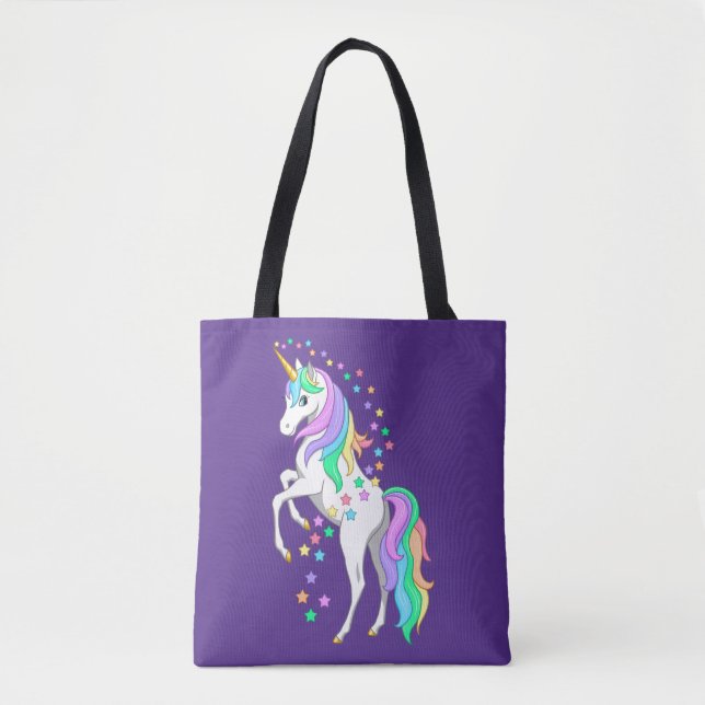 Hübscher Regenbogen-Aufzuchtbetrieb Einhornfallen Tasche (Vorderseite)