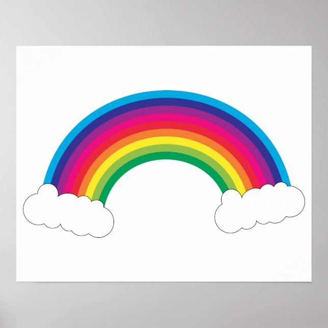 Hübscher Regenbogen und Wolken Poster (Vorne)