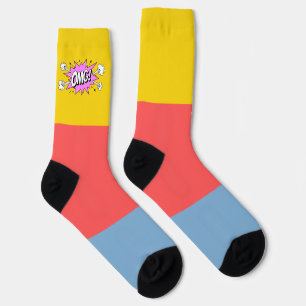 Hübscher Retro-Farbblock Blau Pink Gelb OMG Socken