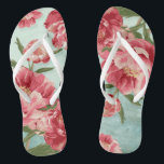 Hübscher Retro Flip Flops<br><div class="desc">Zusammenpassende Brautjungfer, Matrone des EhrenBrautparty drehen Reinfälle für eine, Garten- oder Strandhochzeit im Freien um. Keine verletzenfüße und Sets die Stimmung für die gesamte Hochzeit. Moderne, hübsche retro Blume stylized Pfingstrosen in den hellen neuen Farben, die für Frühlings- oder Sommerhochzeiten besonders perfekt sind. Dieses Hochzeits-Einladungs-Set oder Sammlung ist ein zeitgenössisches...</div>