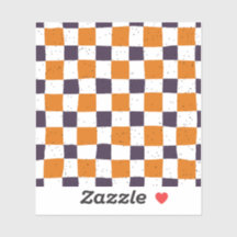 Hübscher Retro-Gingham Orange Lila Scrapbook
