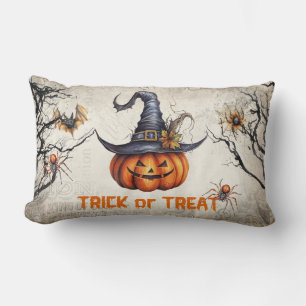 Hübscher Retro-Kürbis aus Halloween Lendenkissen