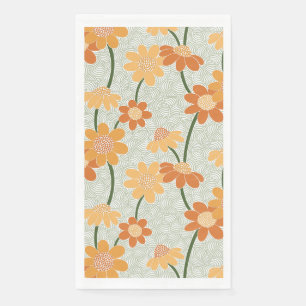 Hübscher Retro-Mutation der Blume der 1970er Jahre Serviette