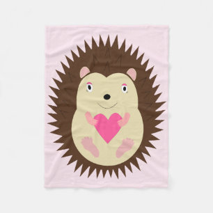 Hübscher rosa Baby-Igel Fleecedecke