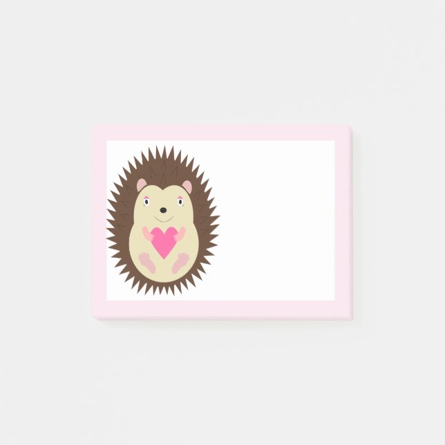 Hübscher rosa Baby-Igel Post-it Klebezettel (Vorderseite)