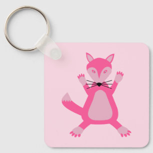 Hübscher Rosa Baby Mädchen Fuchs Baby Shower Custo Schlüsselanhänger