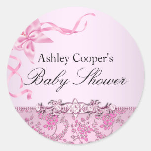 Hübscher Rosa-Babyaufkleber Runder Aufkleber