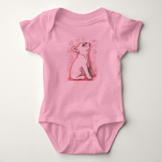 Hübscher rosa Babybodysuit der französischen Baby Strampler (Vorderseite)