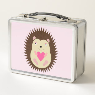 Hübscher rosa Babymädchen-Igel Metall Brotdose