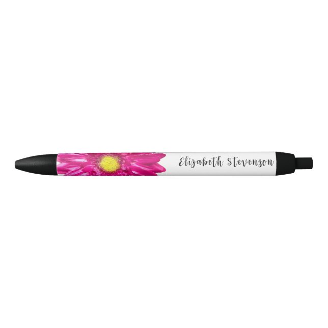 Hübscher Rosa-Blume-individuelle Name Kugelschreiber (Vorderseite)