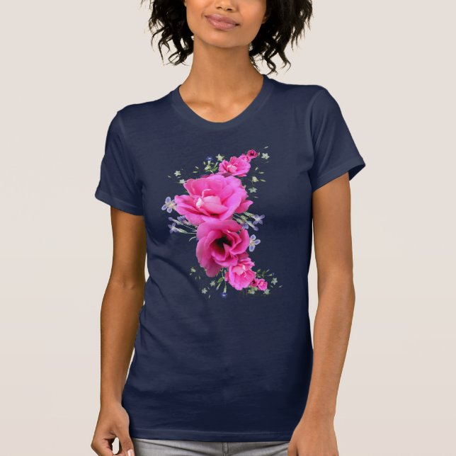 Hübscher rosa Blumen-Blumenstrauß-T - Shirt (Vorderseite)