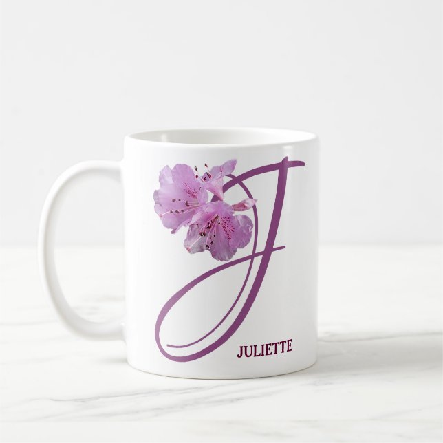 Hübscher rosa Blumenboho, individueller Juliettenn Kaffeetasse (Links)
