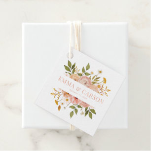 Hübscher Rosa Blumengarten Hochzeit Empfang Geschenkanhänger