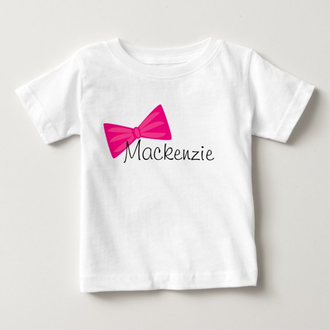 Hübscher rosa Bogen Baby T-shirt (Vorderseite)