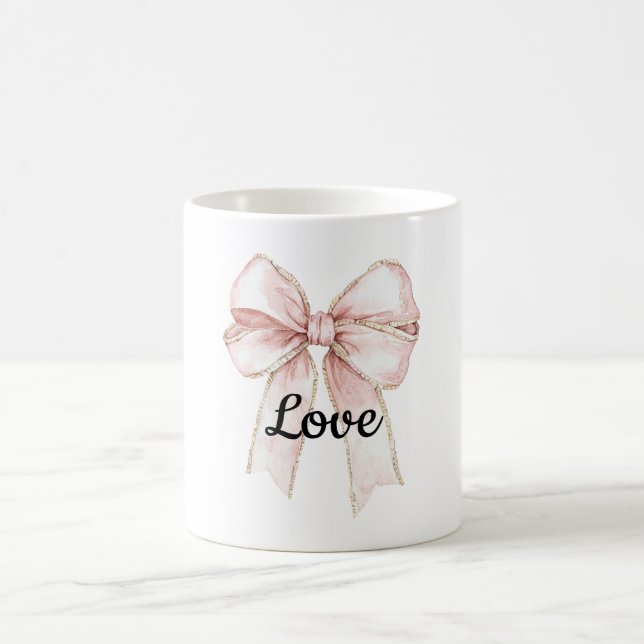 Hübscher rosa Bogen Kaffeetasse (Mittel)