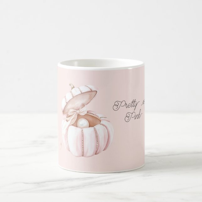 Hübscher rosa Bogen-Kürbis-Perle Kaffeetasse (Mittel)