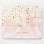 Hübscher rosa Bokeh und Herz Goldener Foil Confett Mousepad<br><div class="desc">Fügen Sie Ihrem Arbeitsbereich mit diesem personalisierten Mousepad einen femininen und modernen Akzent hinzu. Es ist mit rosa und weiß ombre Hintergrund mit goldenen Folienköbeln Konfetti. Personalisieren Sie das Programm durch Hinzufügen eines Namens oder einer kurzen Wortgruppe. Dieses goldene Herz-Mousepad wird als Geschenk perfekt sein.</div>