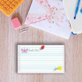 Hübscher rosa Einhorn- und Regenbogenschütze 10"x6 Post-it Klebezettel