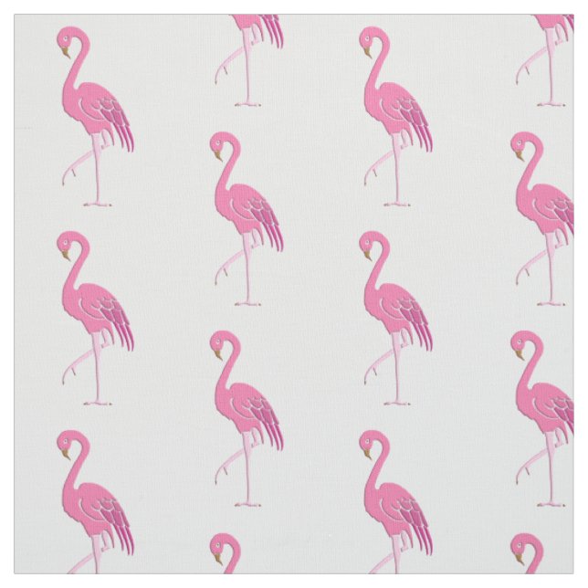 Hübscher rosa Flamingo, weißer Hintergrund Stoff (Muster)
