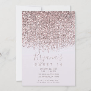 Hübscher rosa funkelnder Rouge Glitter Süße 16 Par Einladung