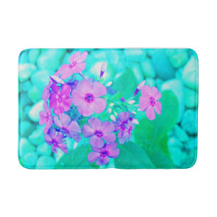 Hübscher Rosa Garten Phlox Blume Aquamarine Badematte