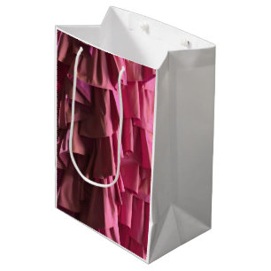 Hübscher rosa Glam Ruffles Muster Mittlere Geschen Geschenktüte