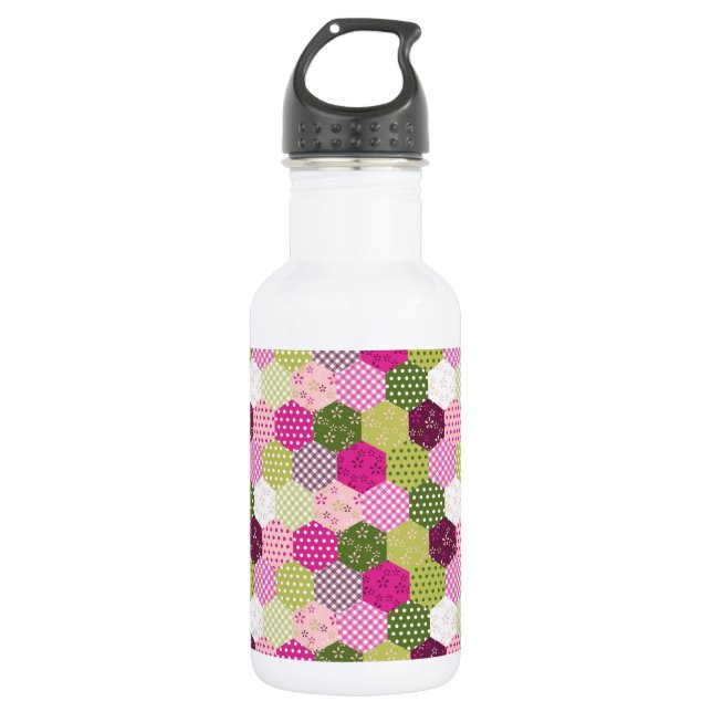 Hübscher rosa grüner edelstahlflasche (Vorderseite)