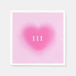 Hübscher rosa Herzästhetikum Angel Nummer 111 Part Serviette