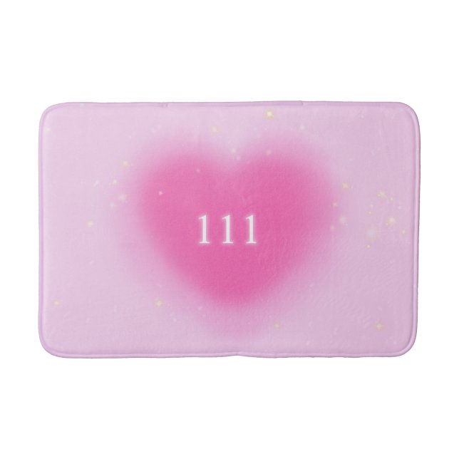 Hübscher rosa Herzklopfengel Nr. 111 Badematte (Vorderseite)