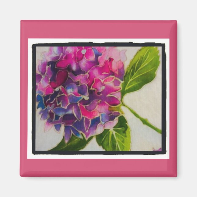 Hübscher rosa Hydrangemagnet Magnet (Vorne)